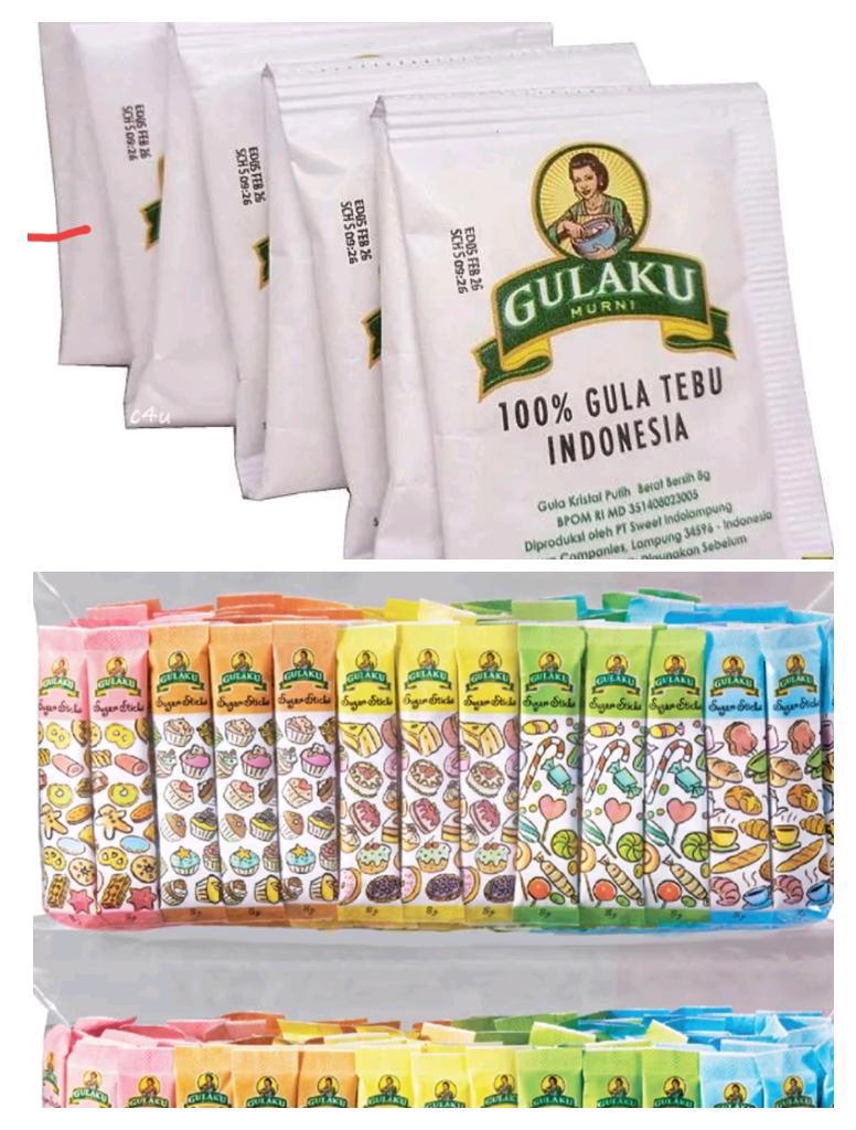 Gula pasir  stick atau saset 