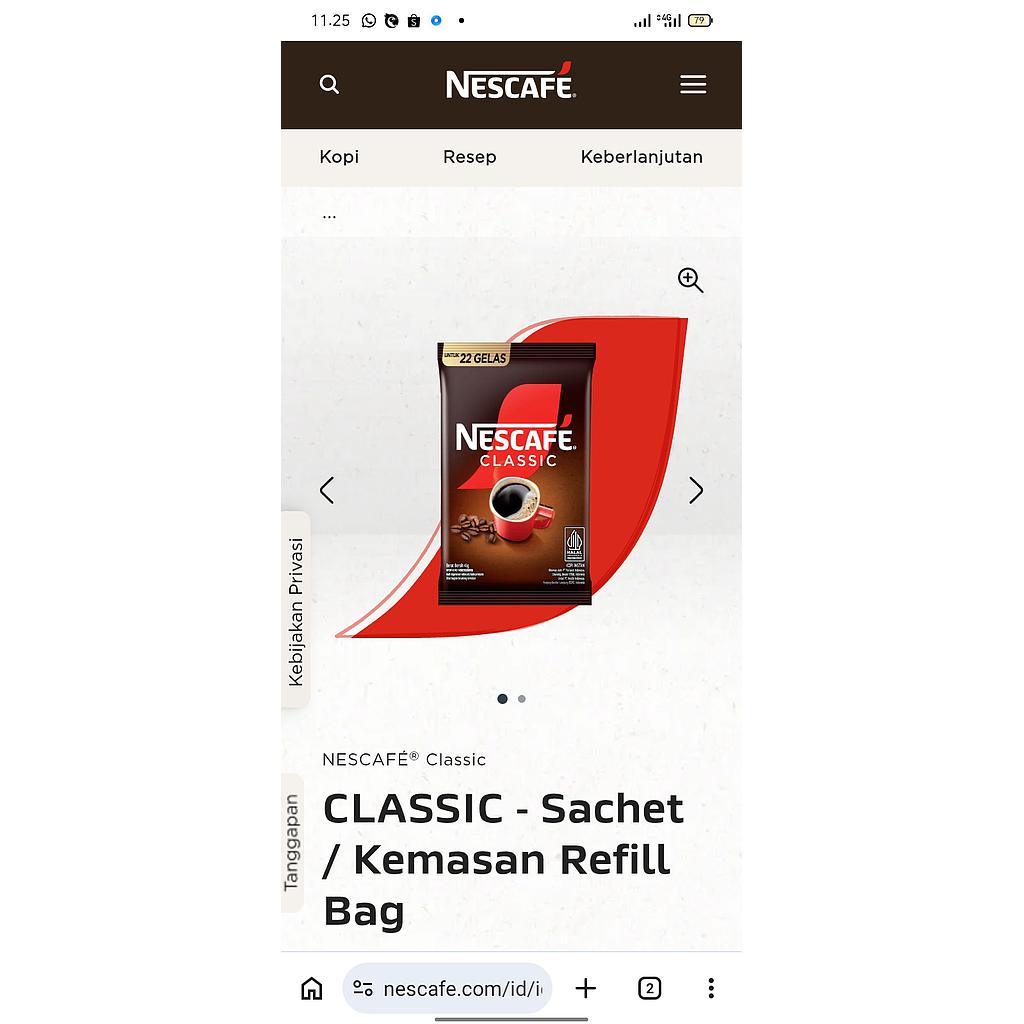 Kopi kemasan 380 grm