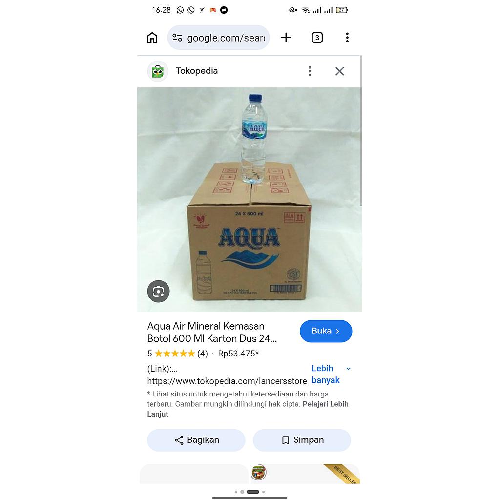 Air kemasan 600 ml