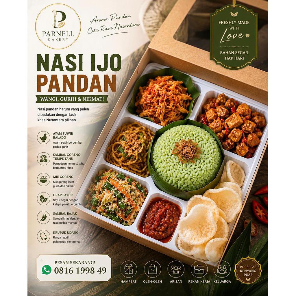 Nasi Ijo Pandan - Parnell Cakery