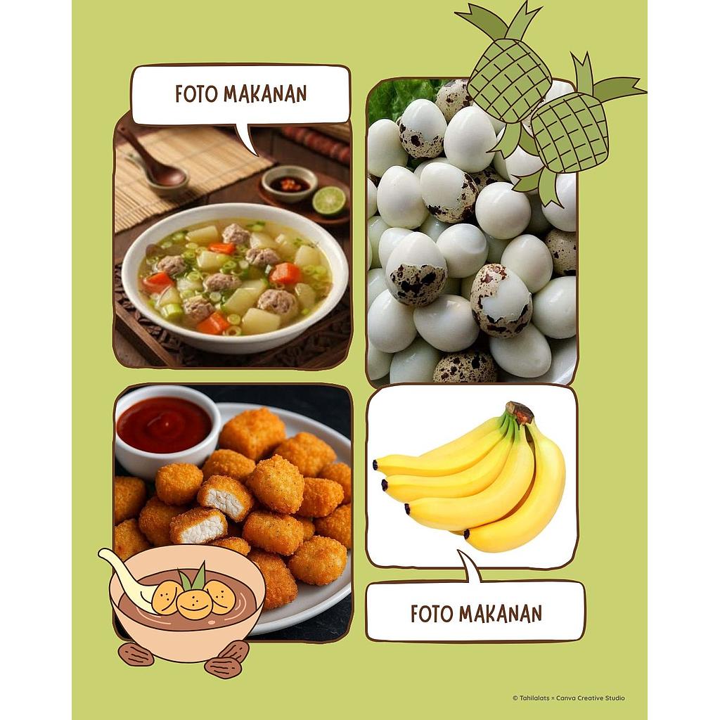 Menu Paket 5 Posyandu - Sup Bola Ayam, Telur Puyuh, Nugget Ayam dan Buah