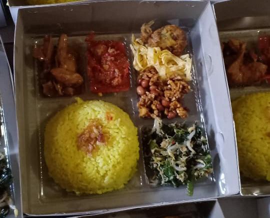 Yellow rice in the box