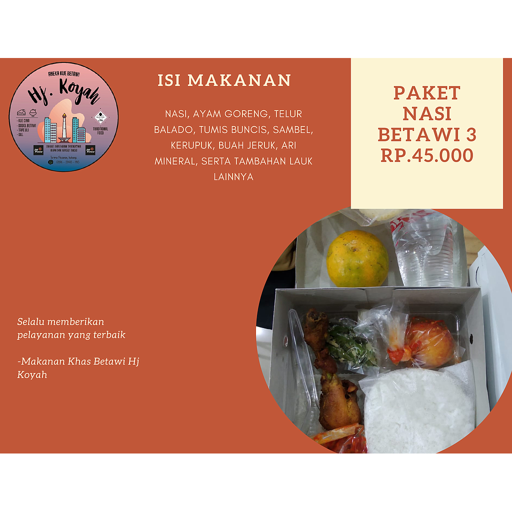 PAKET NASI BETAWI 3 HJ KOYAH