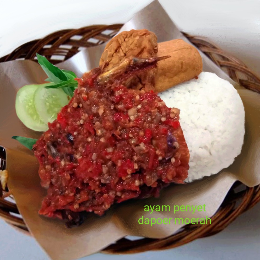 NASI + AYAM PENYET (CABE MERAH/HIJAU) + TAHU + TEMPE