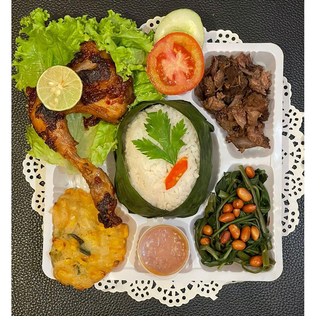 Paket Ayam Bakar Taliwang + Empal Suwir by Masakan Ibuku