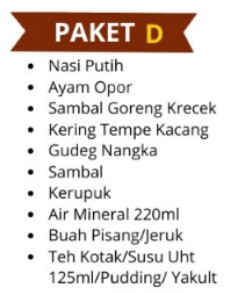 Paket D - Nasi Ayam Opor Kedai Kayumanis