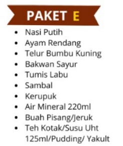 Paket E - Nasi Ayam Rendang Kedai Kayumanis