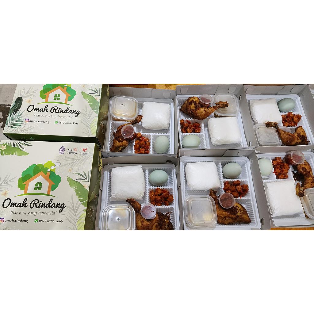 Paket Nasi Box Ayam Goreng/Ayam Bakar Omah Rindang