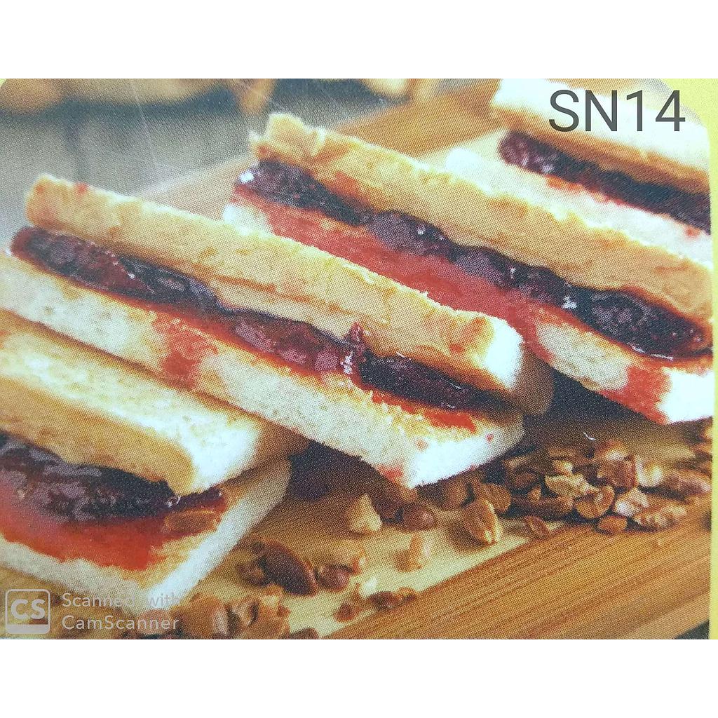 PAKET 9 SNACK BOX - Roti Panggang Peanut Strawberi