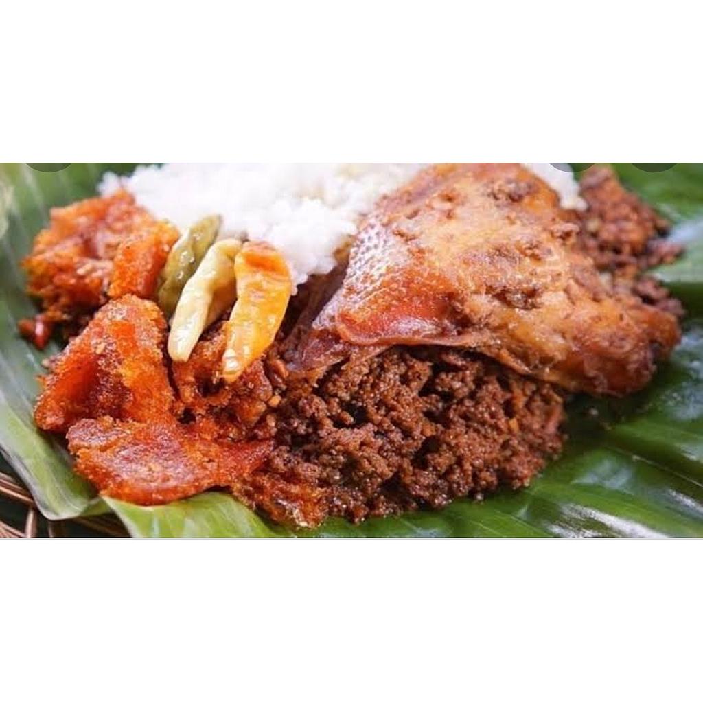 Nasi gudeq ayam/porsi