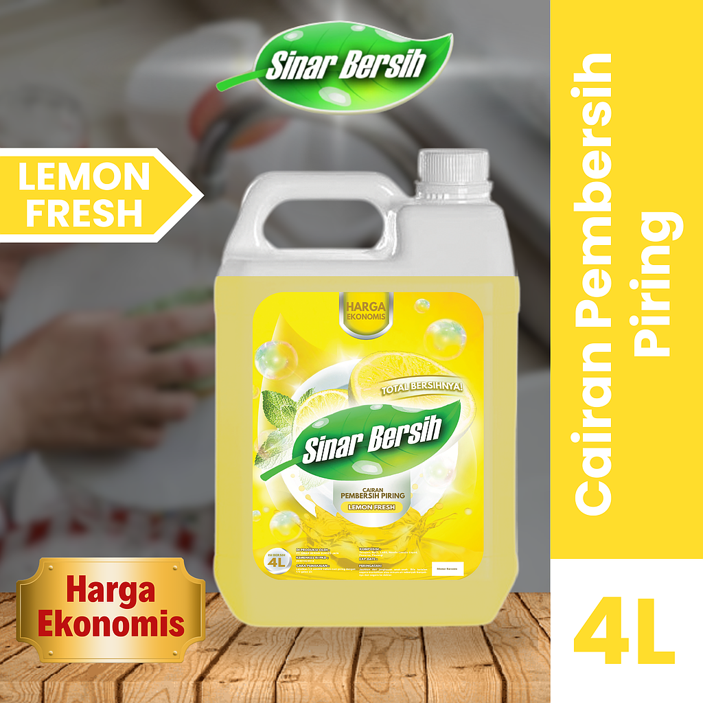 SINAR BERSIH Sabun Cuci Piring Lemon Fresh 4 L
