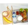 Paket 4. Nasi  Ayam Kremes - Nasi putih - Ayam goreng kalasaan + kremesan - Ikan asam manis - Buncis ati ampela - Tempe orek - Sambal + lalapan - Kerupuk - Puding - Pisang - Air mineral