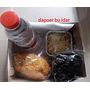 Macaroni schotel, roti goreng, muffin, mineral