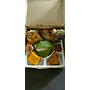 Nasi timbel, ikan mas goreng, tahu, tempe, sayur lodeh